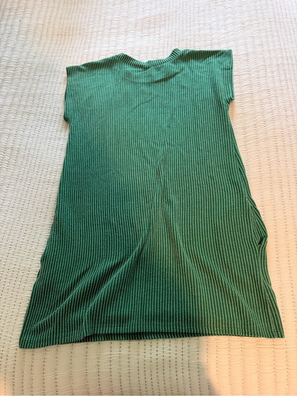 Erge Green Ribbed Knit Sleeveless Dress